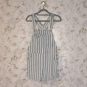 American Eagle Outfitters Striped Short Overalls l SIZE M